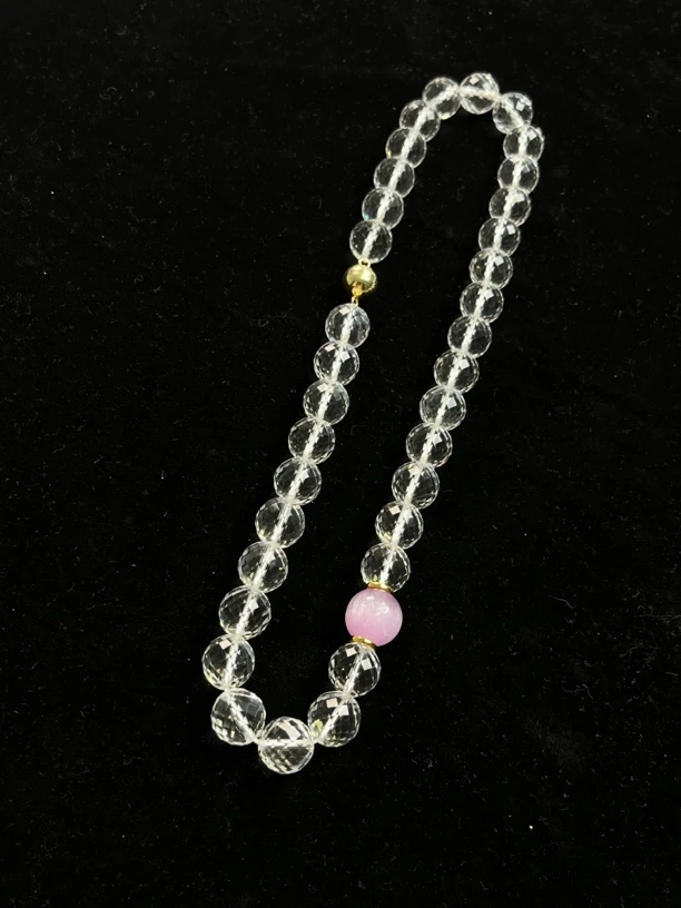 天然白水晶加紫锂辉项链