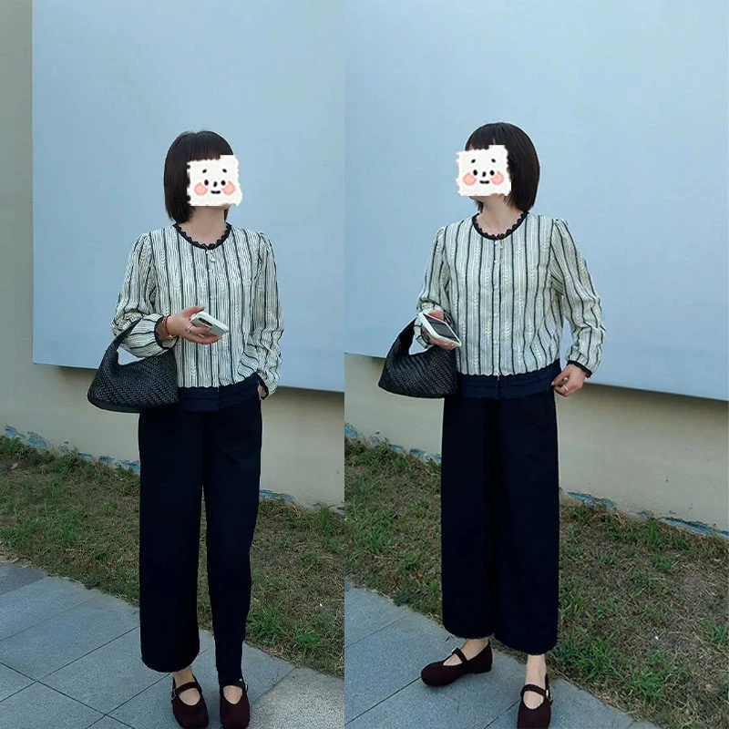 2025秋季新款设计感时尚百搭气质减龄长袖上衣女九分休闲看两件套