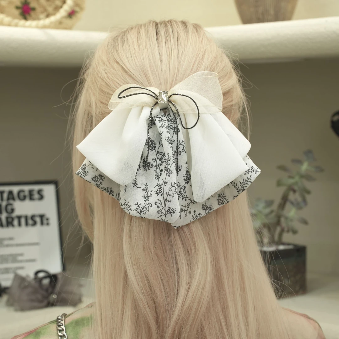 【精品56】清货 韩系新款碎花马尾夹