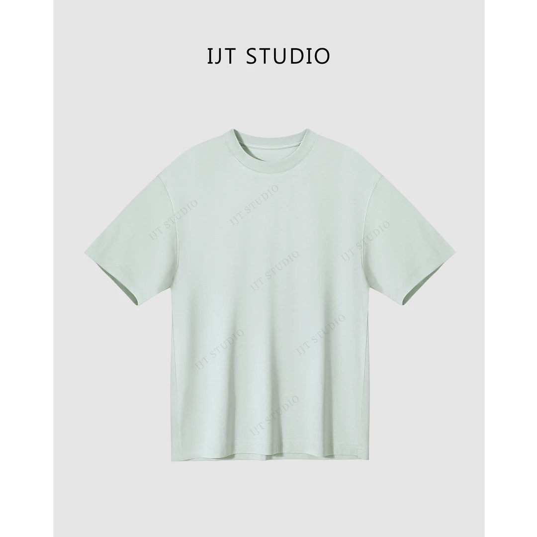 IJT studio夏季纯色简约百搭休闲透气清凉圆领短袖T恤6529002