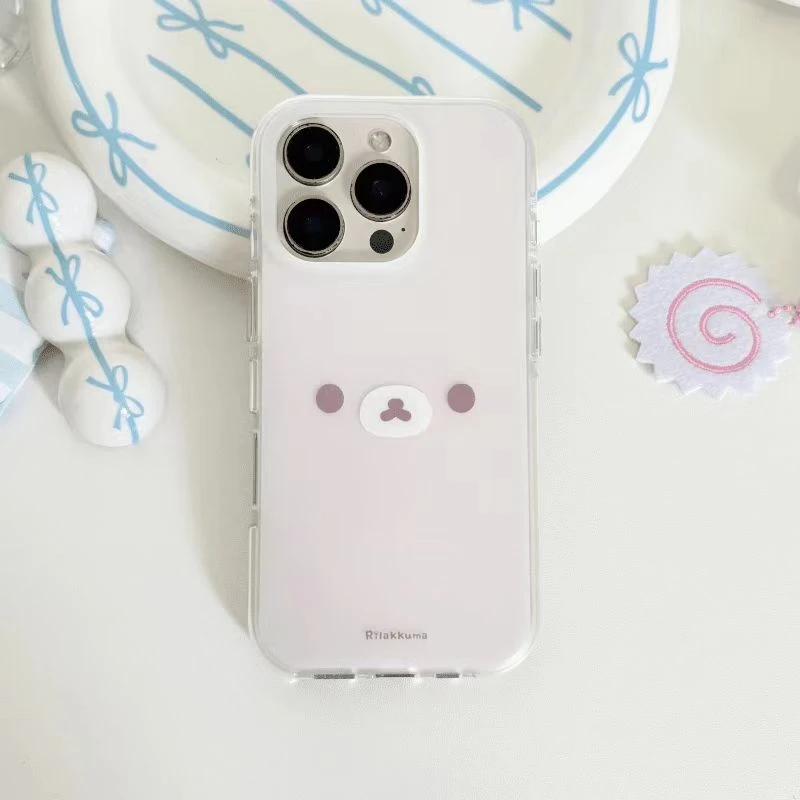 可爱轻松熊适用iPhone17/16/15大孔华为vivo小米15oppo手机防摔壳