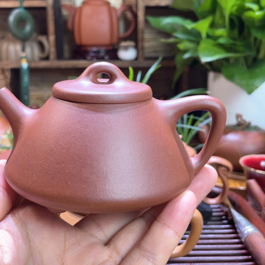 茶壶紫砂子冶石瓢红皮龙