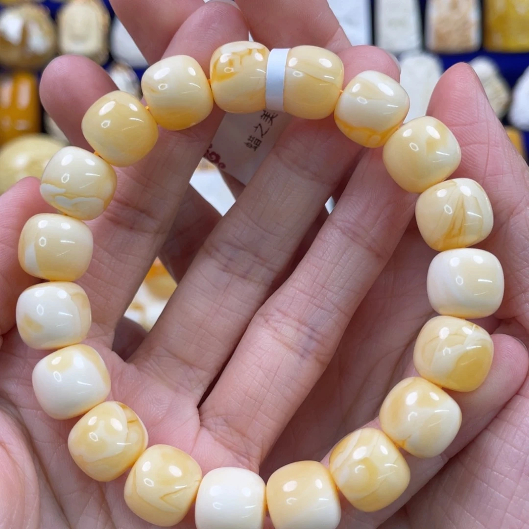 蜜蜡裸石未镶嵌琥珀蜜蜡手串卡12mm