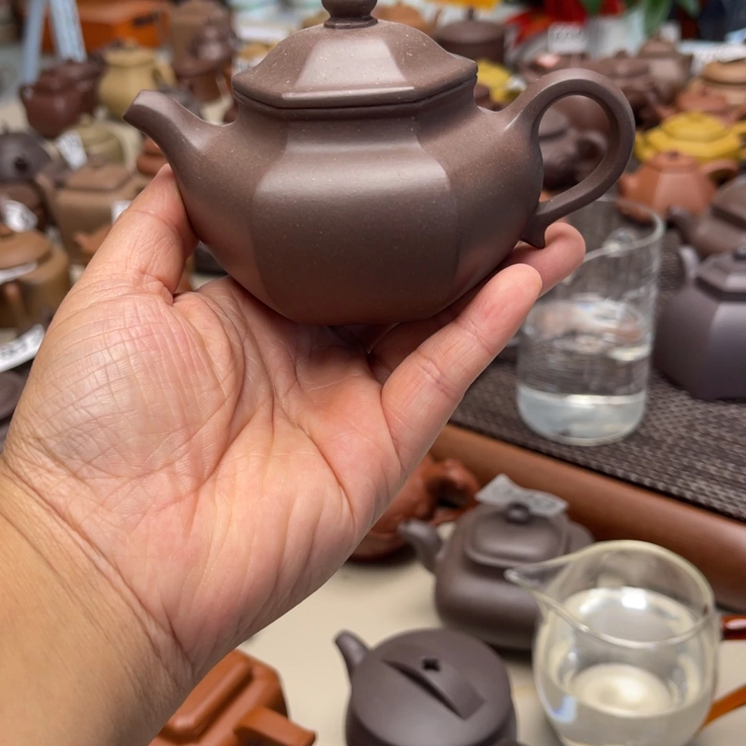 茶壶紫砂无瑕六方仿古150毫升