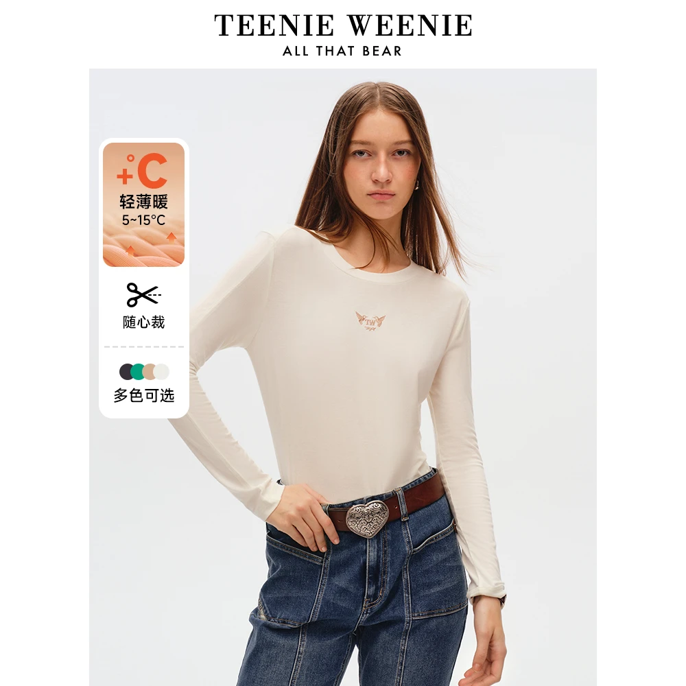 【达人专属】Teenie Weenie小熊长袖T恤25基础圆领上衣TTLA255206H
