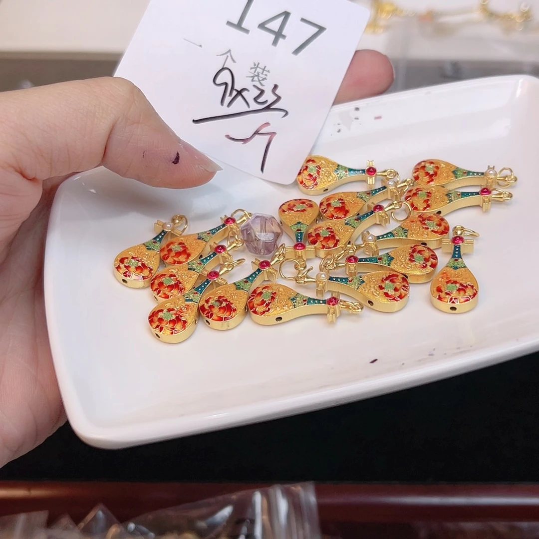 紫晶珠宝半成品银S925镀金镶嵌147