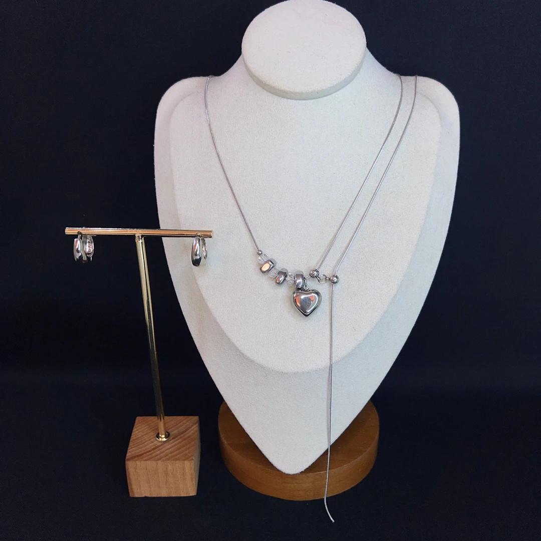 钛钢项链 哈尼西牧时尚百搭钛钢两件套#0007920