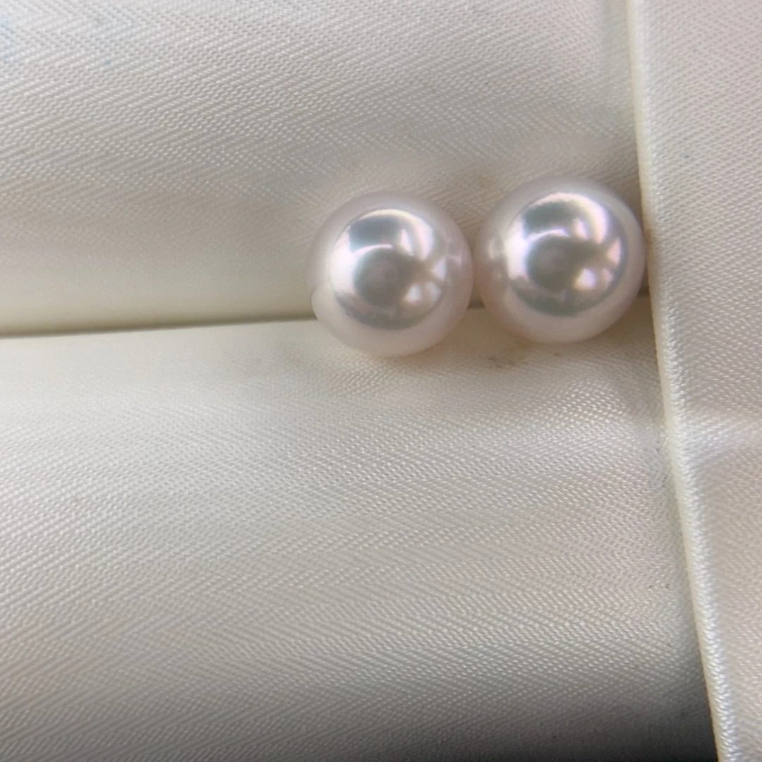 未镶嵌海水珍珠耳钉6.8-6.9mm海水akoya对珠