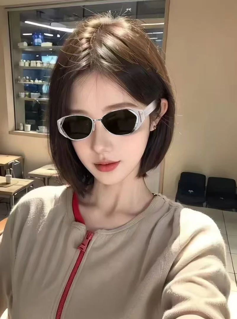 2025新款小冰块墨镜女时尚高级感方圆脸近视遮阳太阳眼镜可配度数
