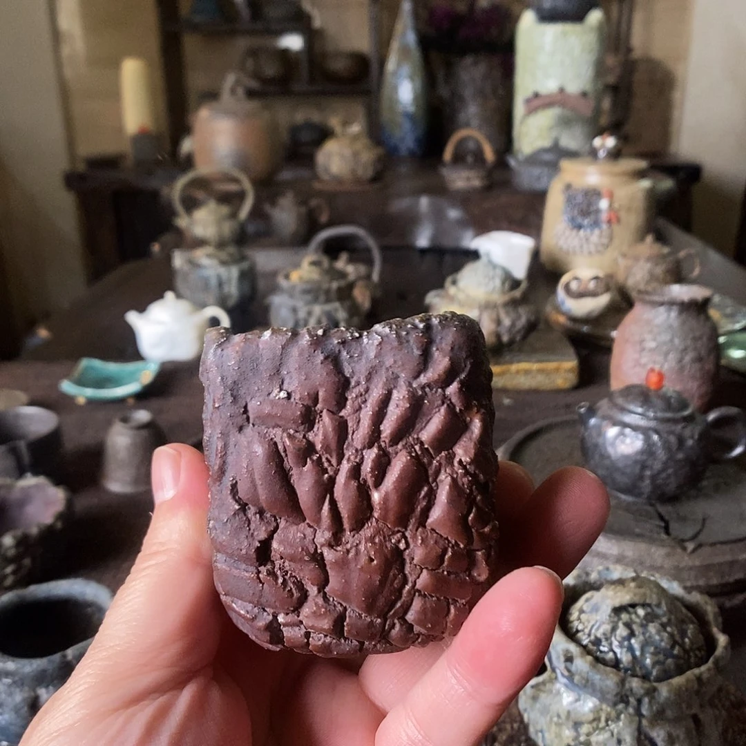 手工制作柴烧茶具