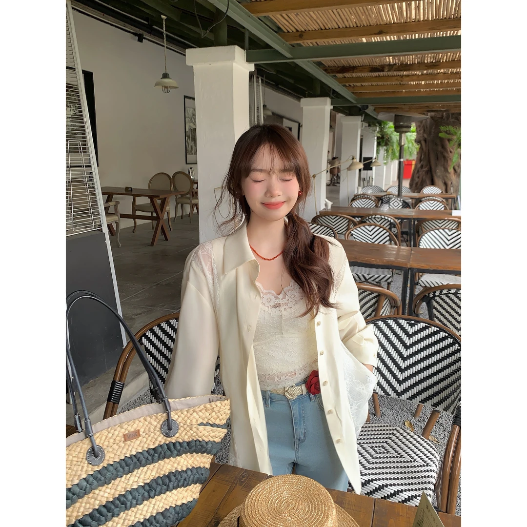 【福利清仓NO退NO换】小个子衬衣女镂空气质洋气通勤白色衬衫