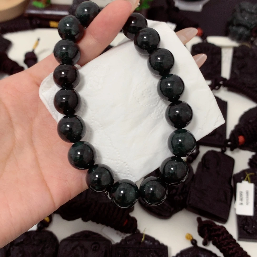 翡翠未镶嵌挂件天然a货钢琴黑挂件