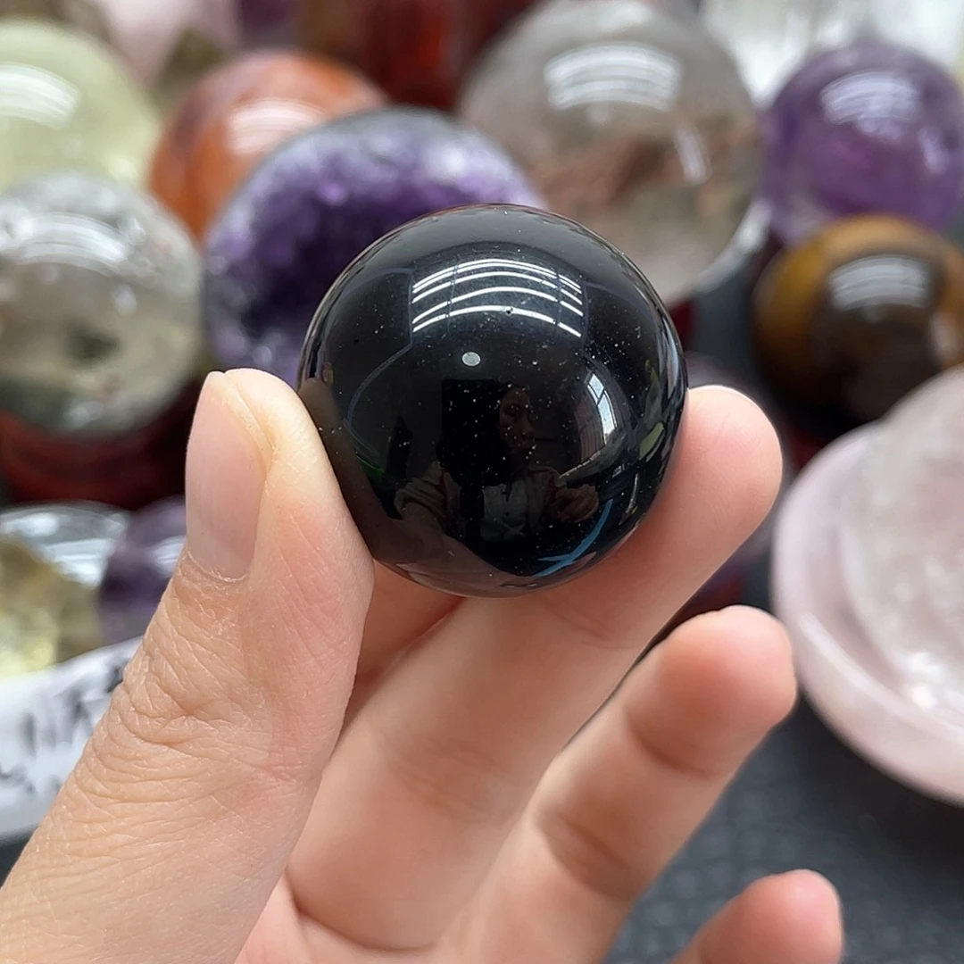 发晶珠宝半成品未镶嵌92金耀石球卡3mm微瑕