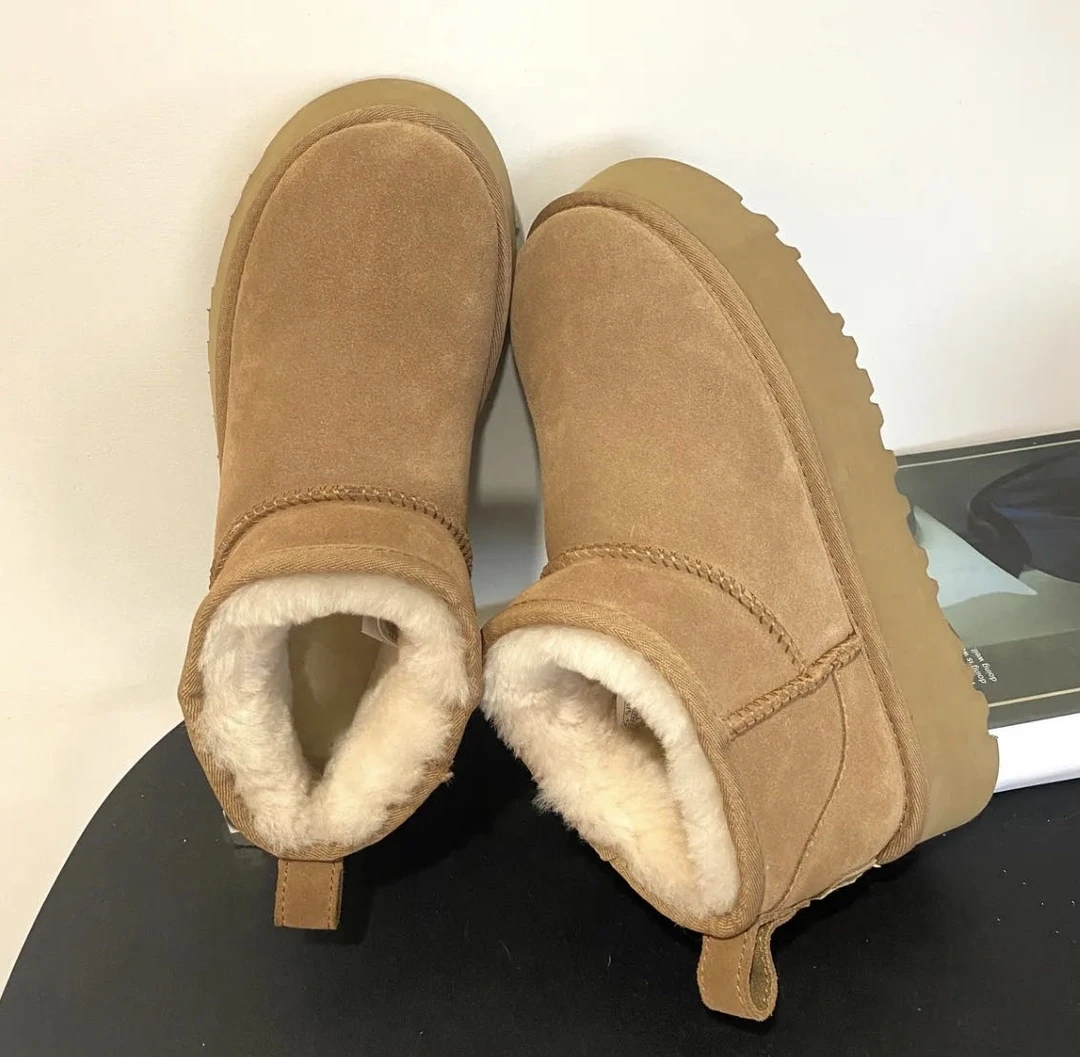 【MINI厚底】2025款真皮毛一体时尚雪地靴休闲冬季厚底保暖百搭