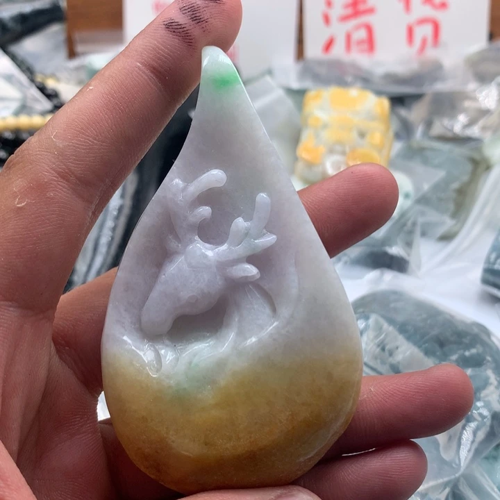 翡翠未镶嵌颈饰保真天然a货翡翠