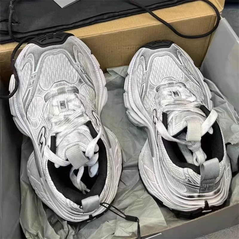 巴黎10xl老爹鞋男款2025夏季新款复古做旧厚底增高休闲透气运动鞋