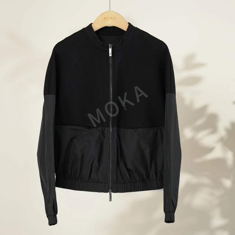 意大利奢级E系列女士立领薄外套弹力短款夹克（240970）2346