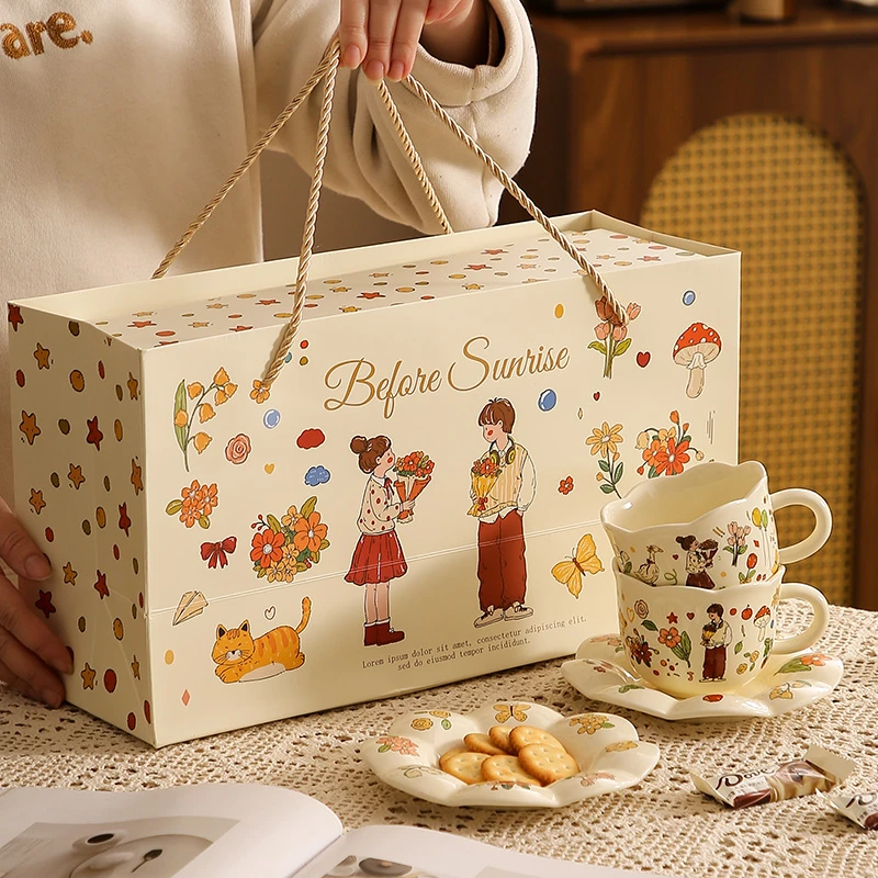 情侣咖啡对杯新婚结婚马克杯订婚水杯新居乔迁暖居礼物杯子礼盒装