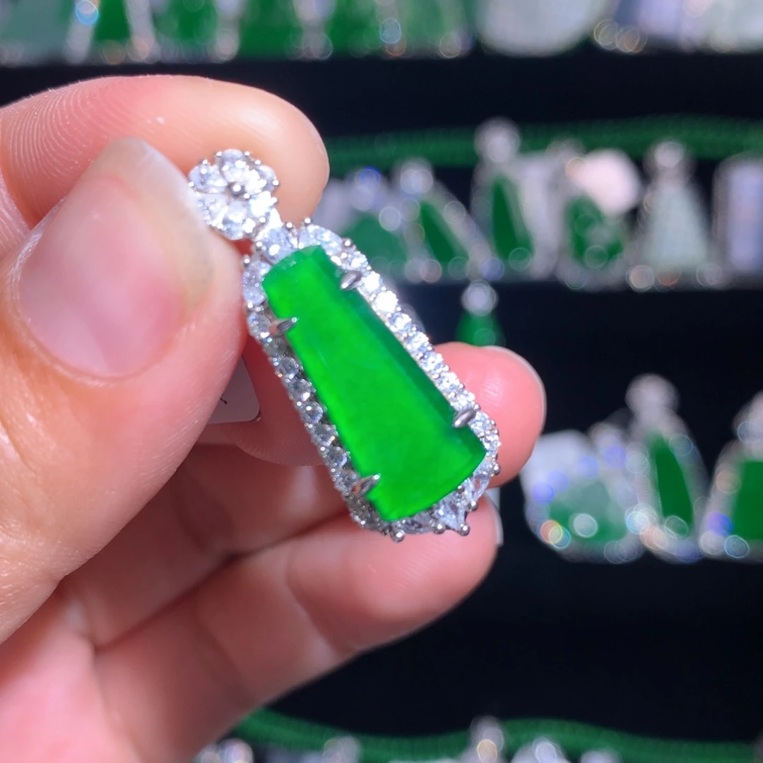 【闪购商品】翡翠银S925镶嵌颈饰天然翡翠