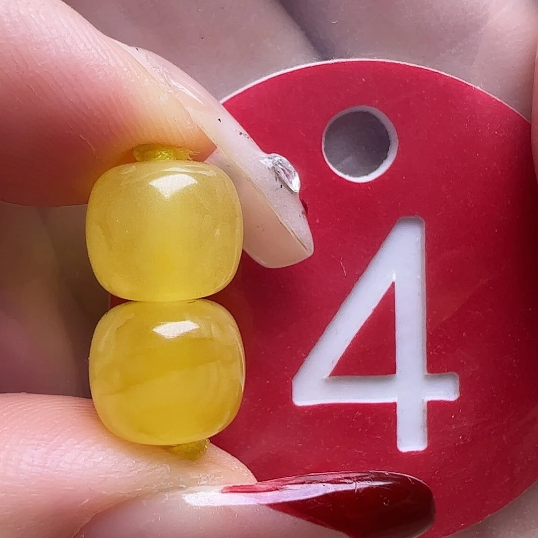 蜜蜡未镶嵌珠宝奇石9mm鸡油黄老型