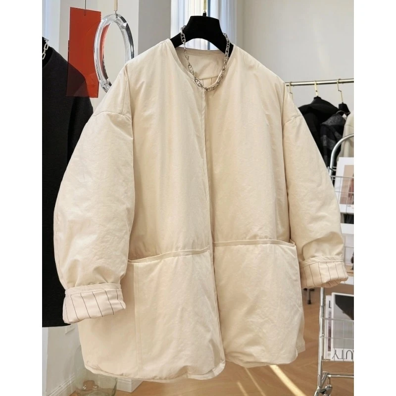 02903高级感超好看宽松慵懒风日系派克棉服女冬季设计感开衫外套