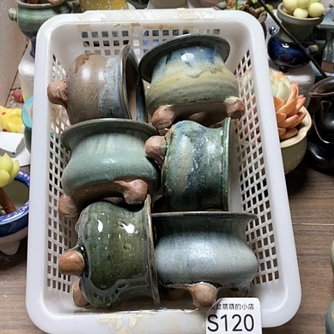 紫砂花盆120微瑕品口径6.5左右蔓延不平整