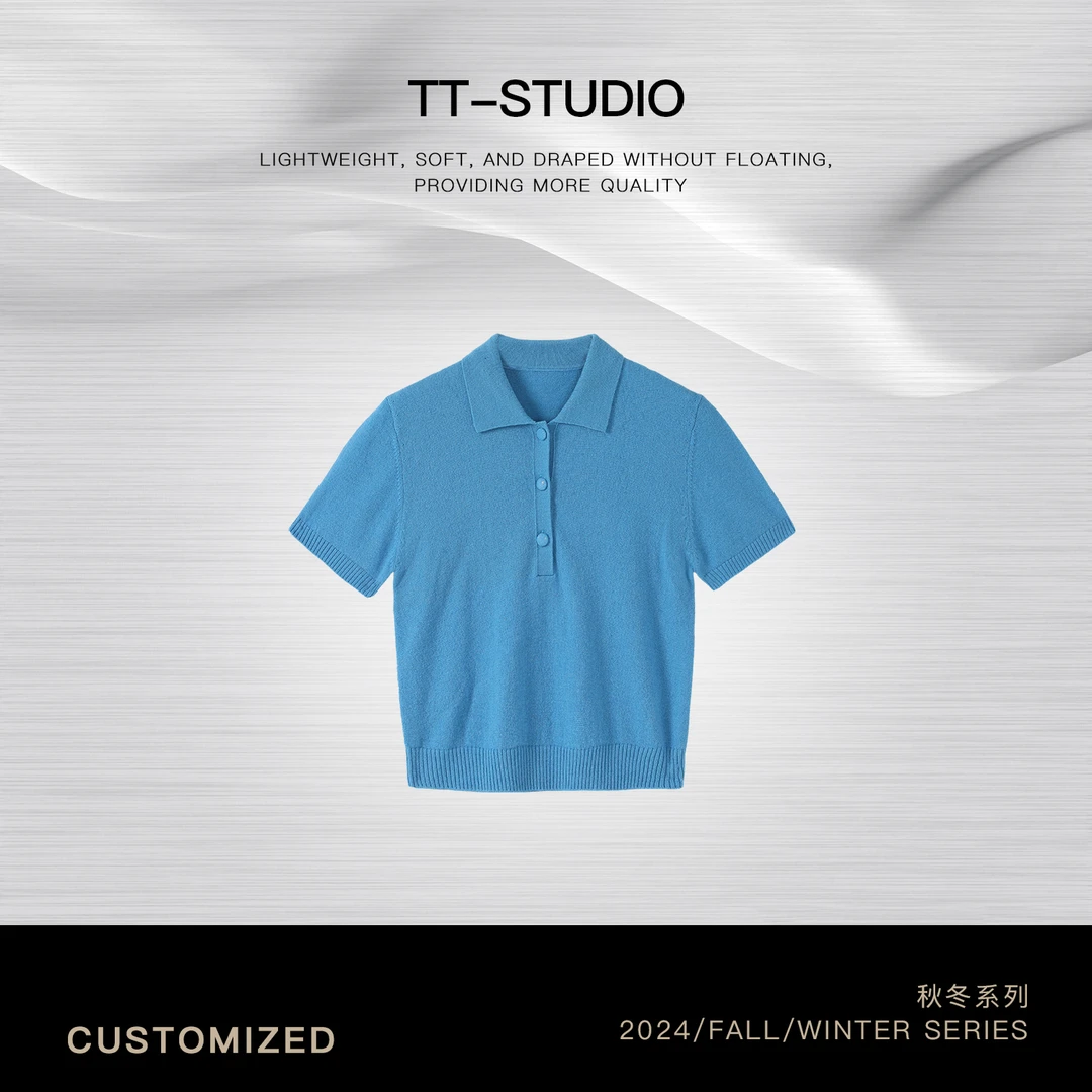 TT【Polo衫】春夏新品羊绒&羊毛克莱因蓝POLO衫上衣TT-11MY8140