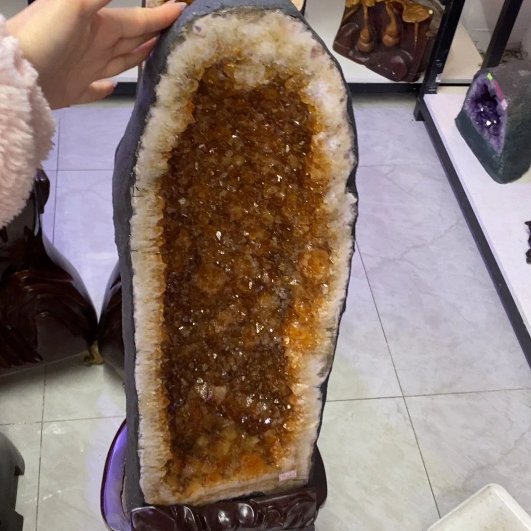 水晶摆件听未镶嵌