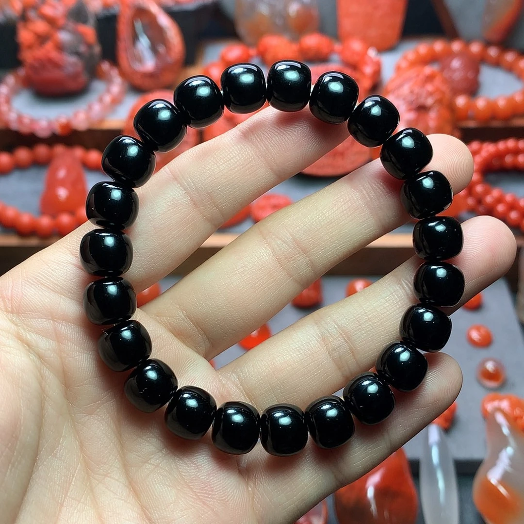 南红玛瑙1未镶嵌黑玛瑙老型单圈