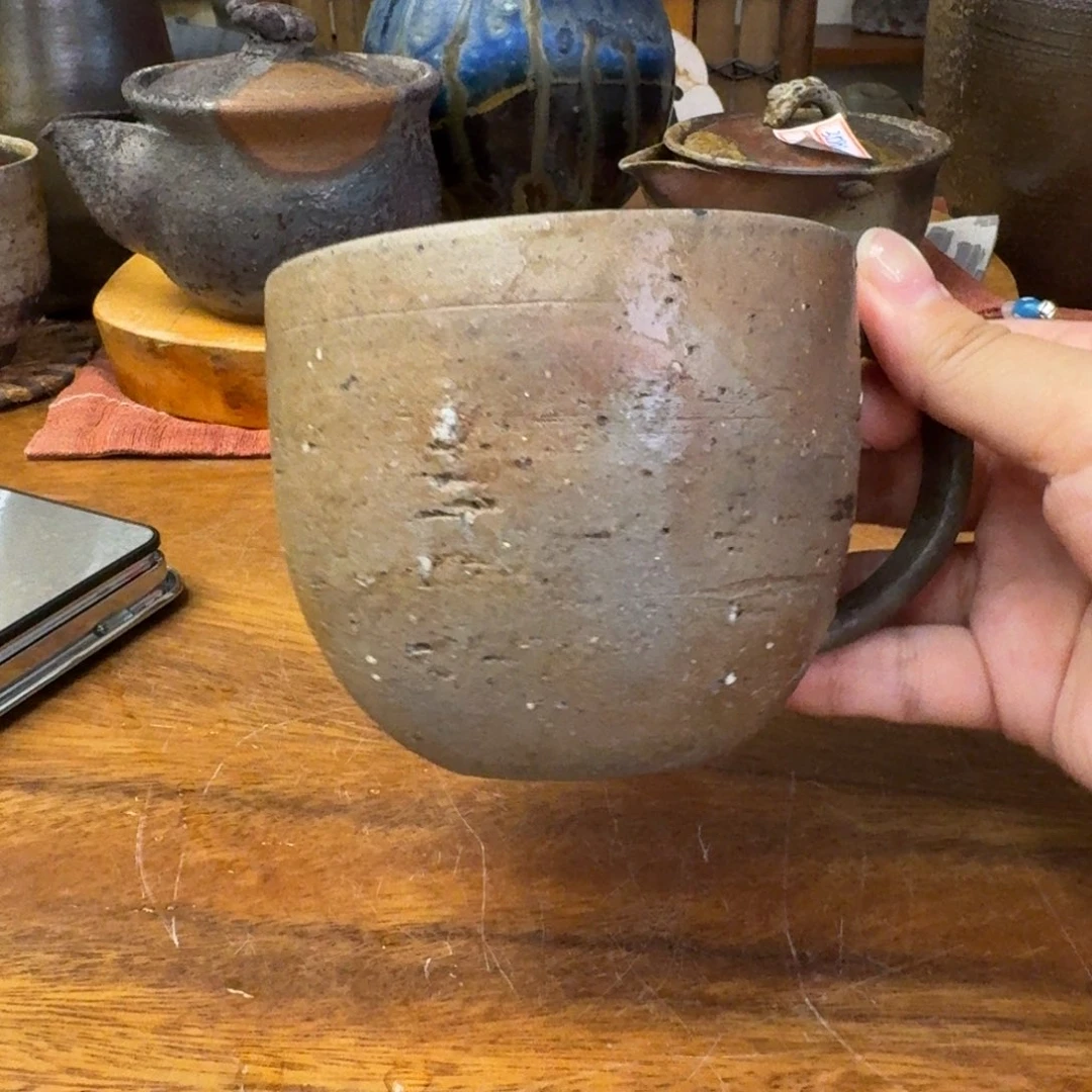 山***夫备前烧 铃木美基 山土马克杯
