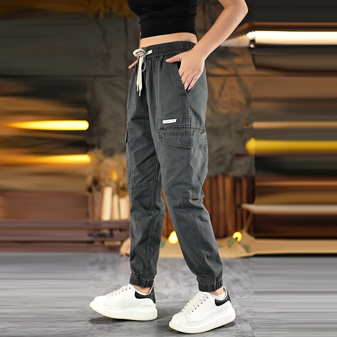 2025男女秋款束脚宽松工装裤时尚百搭户外多口袋美式潮款休闲裤