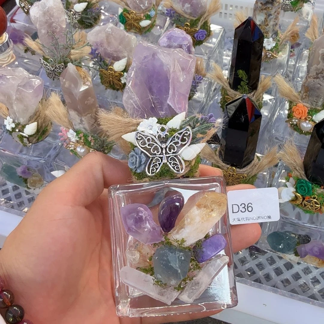 公***双未镶嵌颈饰绿水晶紫水晶