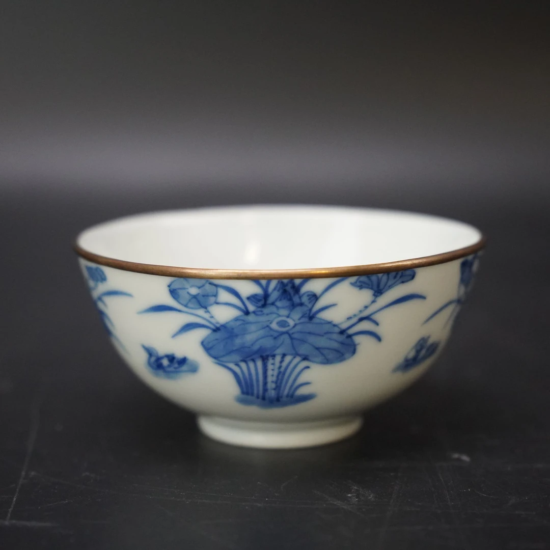 Lot.25110039清光绪青花花卉纹碗 直径：约9.8cm高：约4.6cm