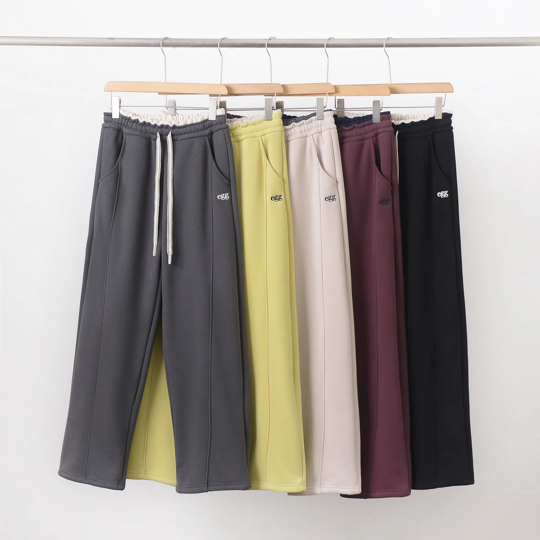 「暖绒卫裤」冬季加绒加厚百搭时尚拼接高腰休闲裤6623