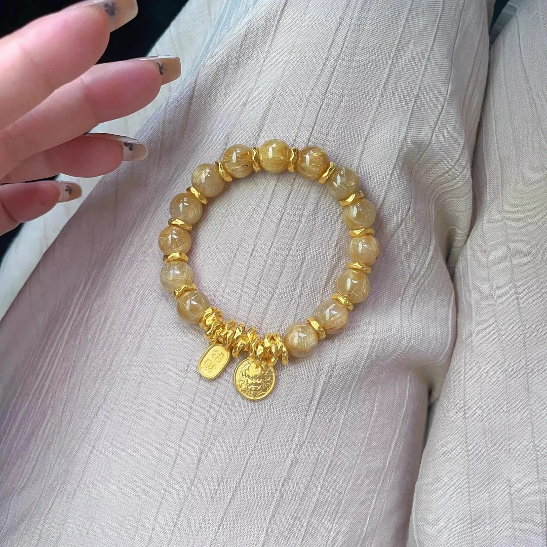 铜合金手链 黄财神手链女复古新中式精致时尚百搭小众海边度假风