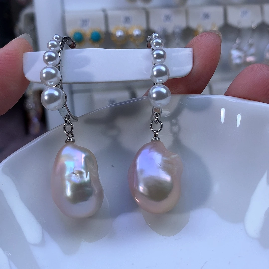 淡水珍珠耳饰合金福利3278有瑕