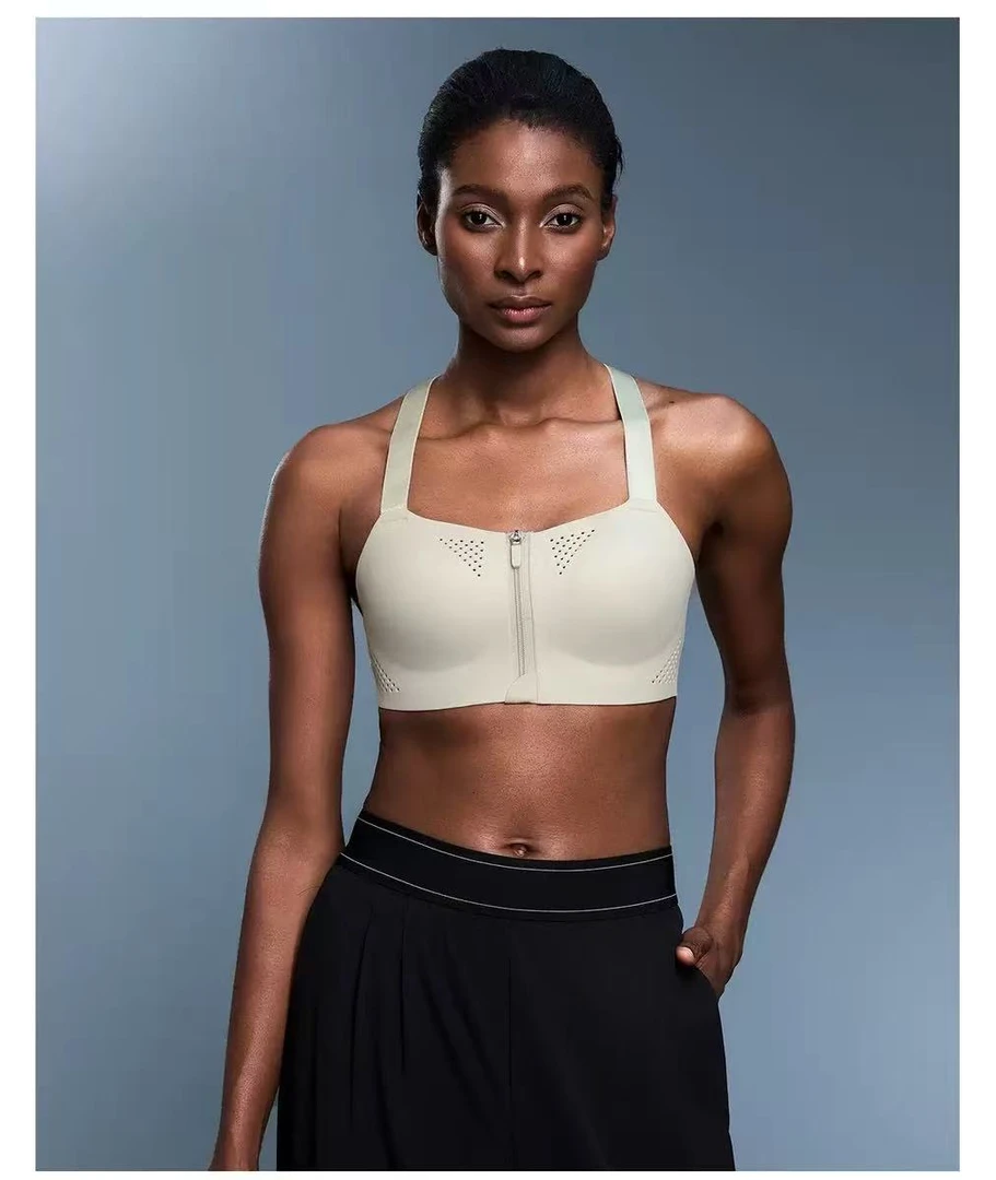 【高强防震】前拉链一体杯运动内衣女可调节肩带美背防下垂D25117