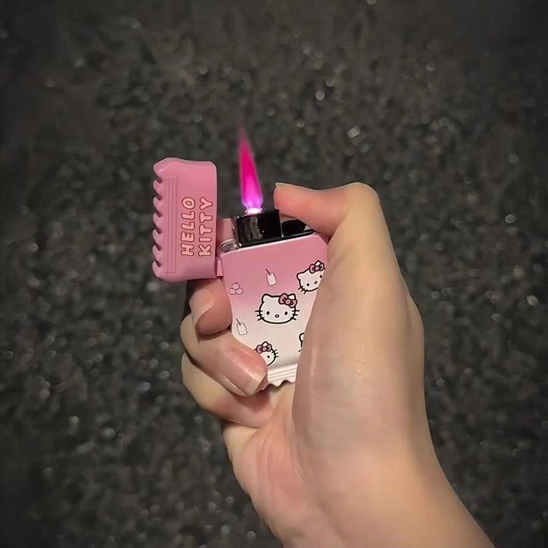 网红可爱糖果造型可循环使用的防风充气打火机七夕送礼佳品