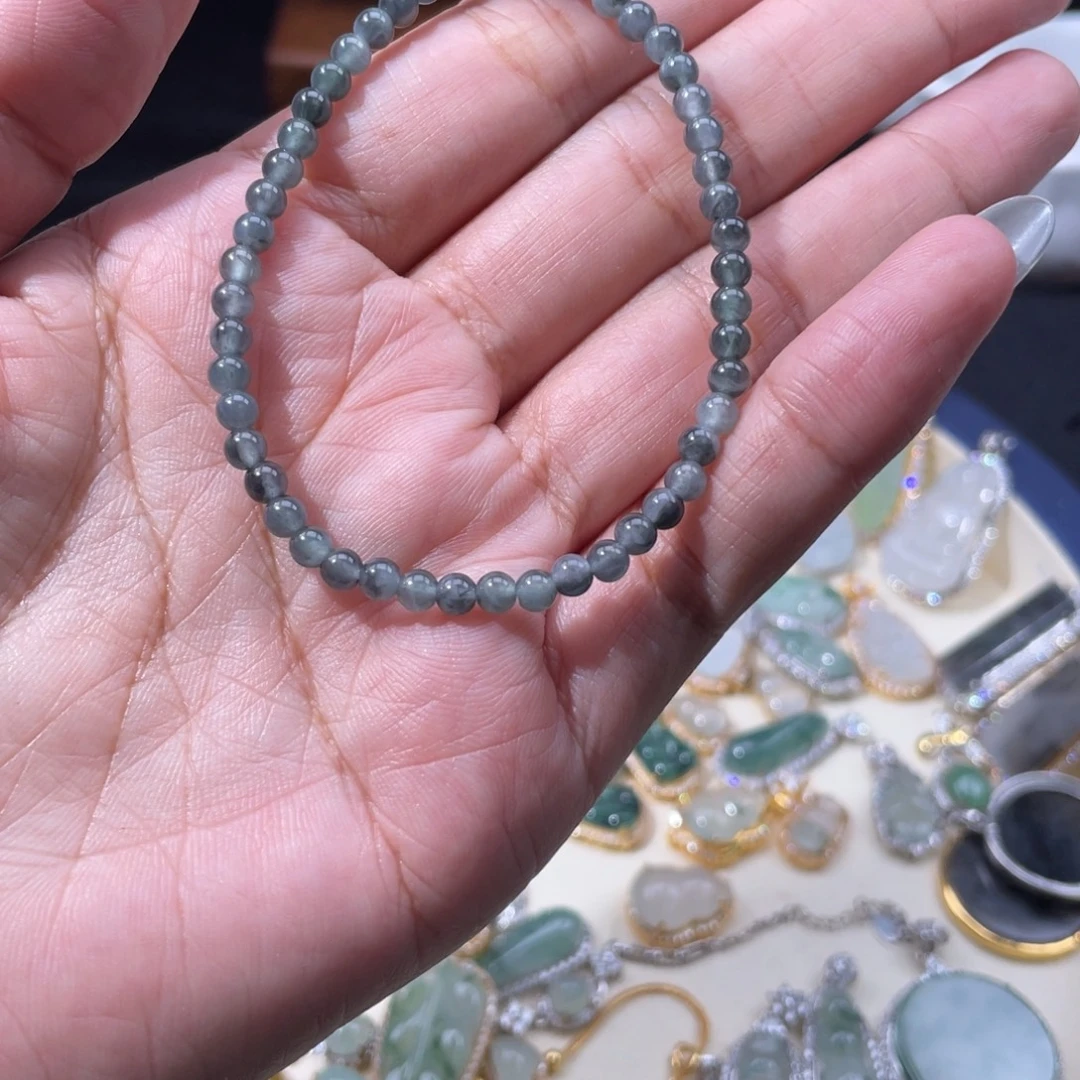 可***里翡翠未镶嵌项链手串