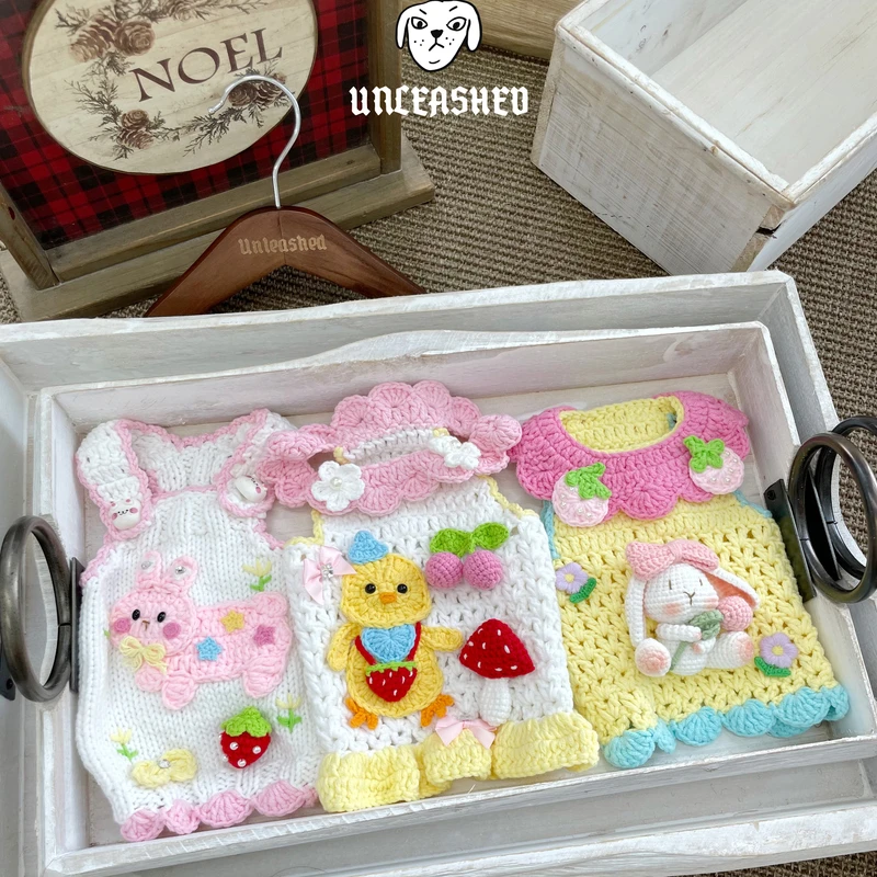 UNLEASHED定制韩国ins手工狗狗毛衣宠物秋冬针织马尔济斯小狗衣服