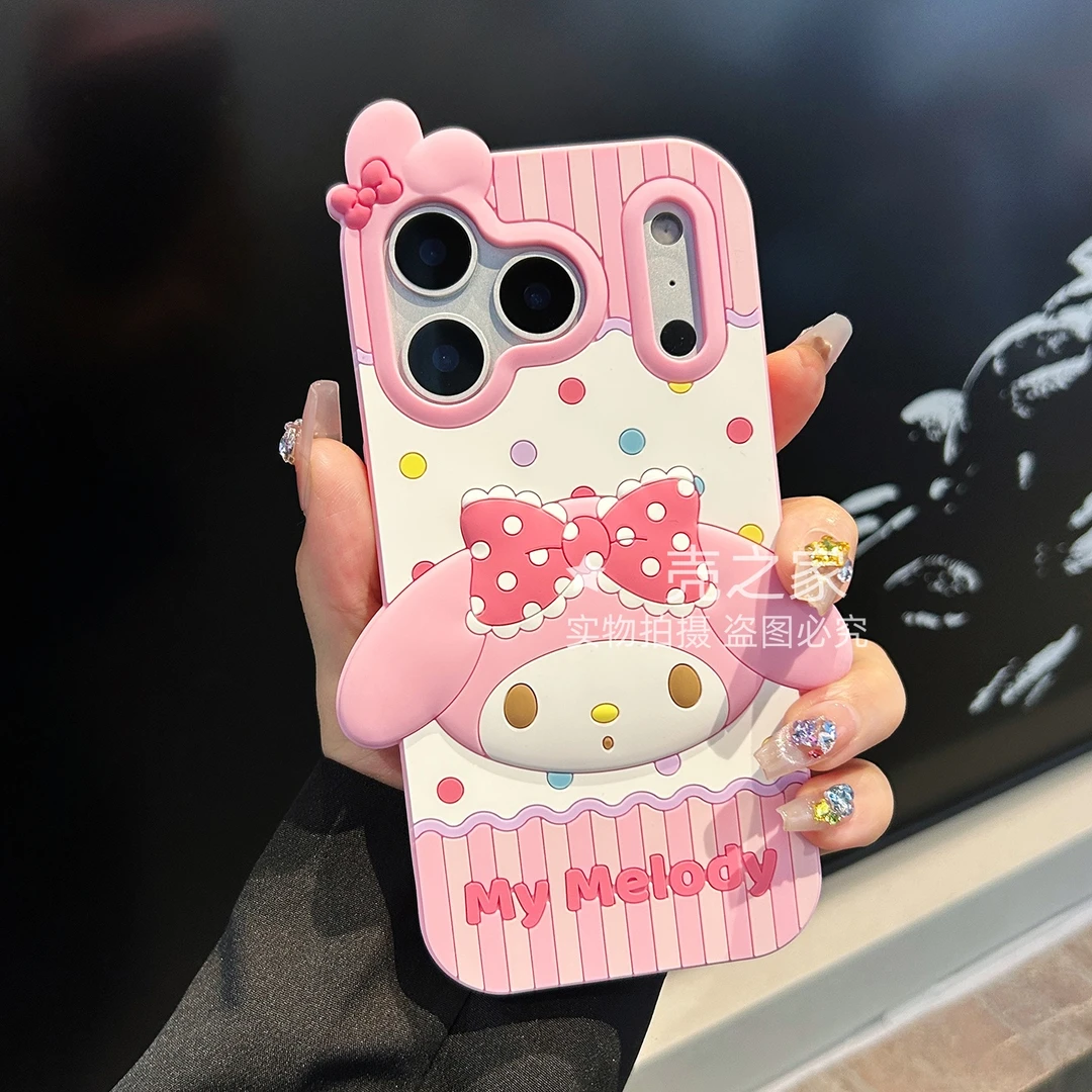 【适用苹果vivo华为荣耀oppo小米】立体卡通条纹美乐蒂手机壳女全包