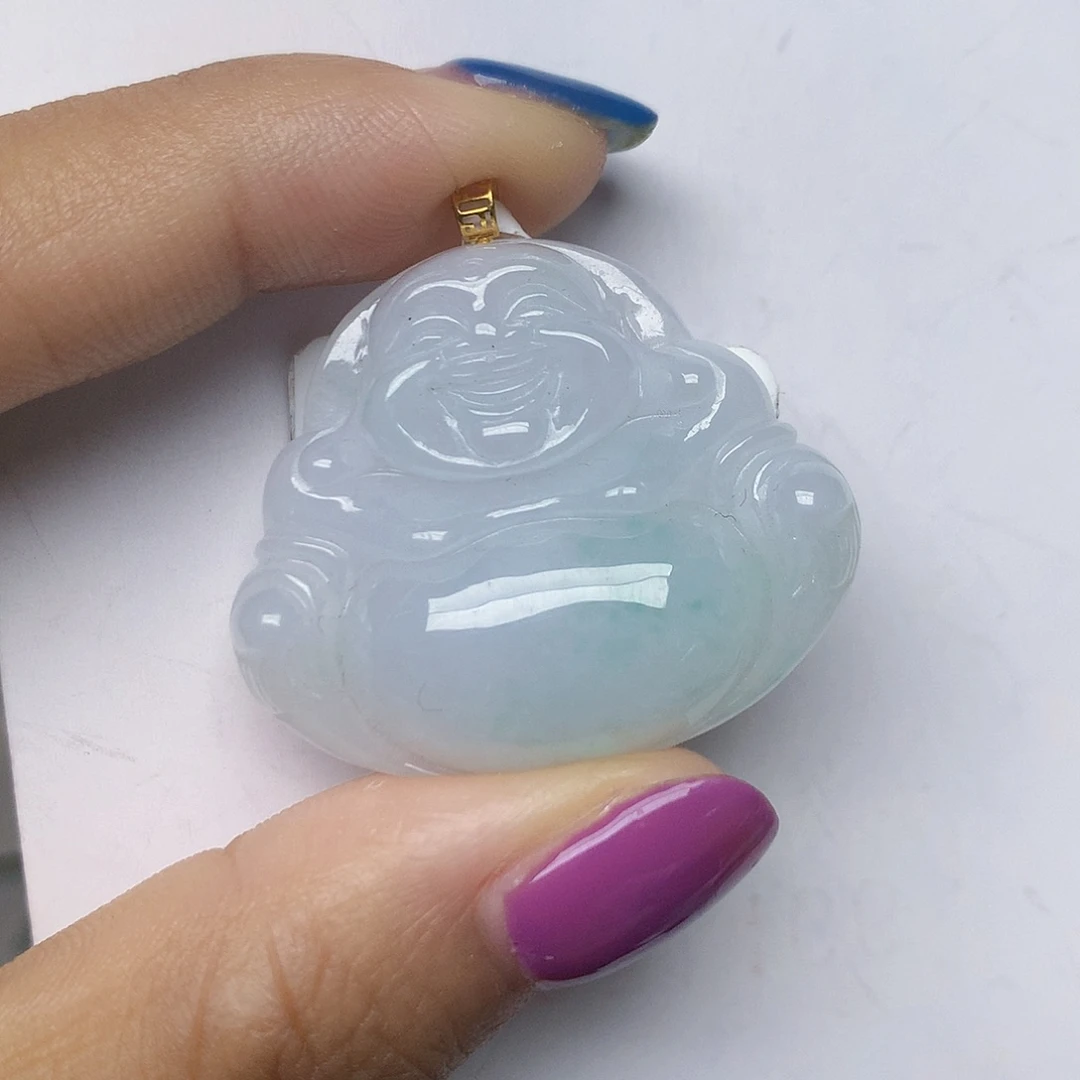 翡翠18K金镶嵌颈饰天然翡翠