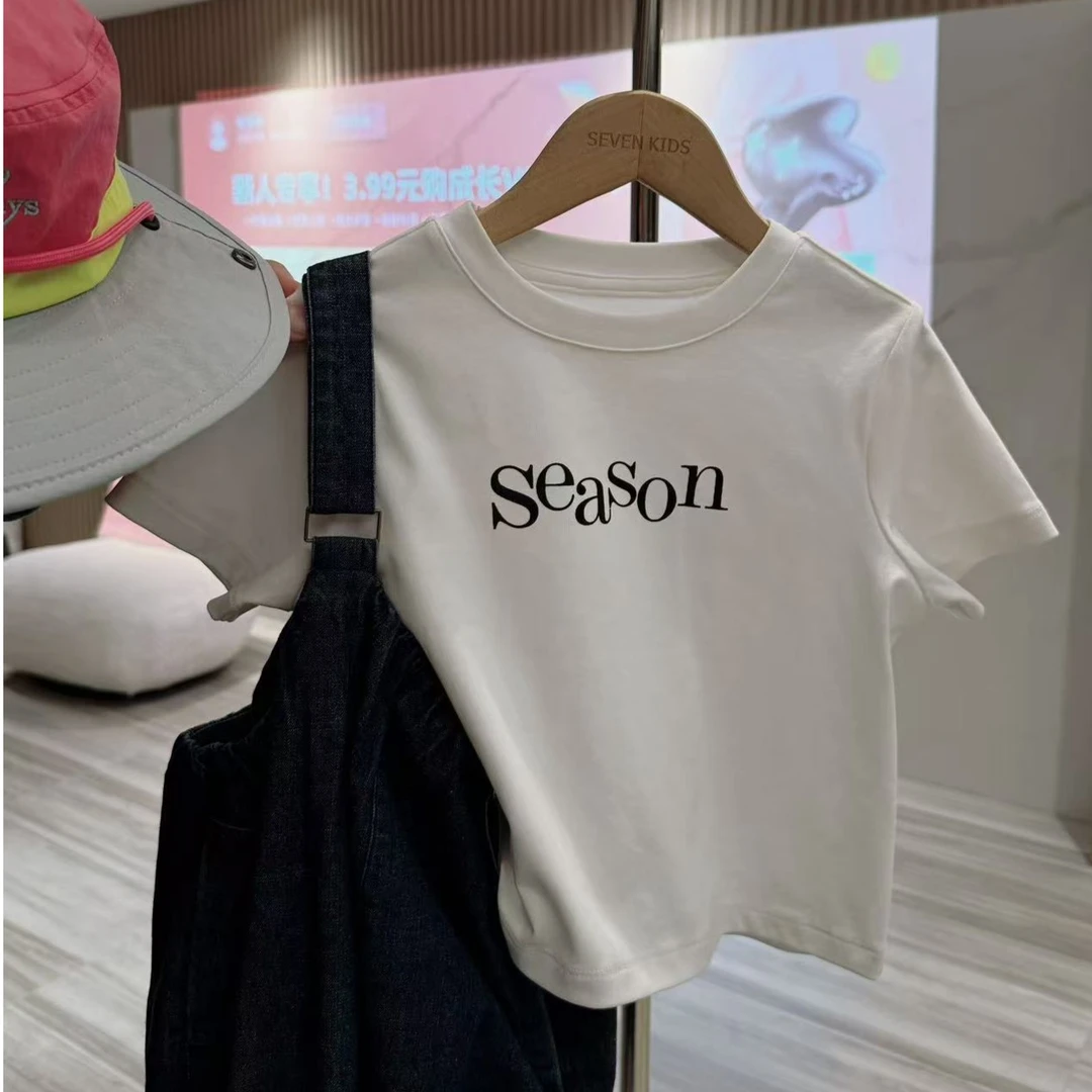 SKA2583女童韩版休闲牛仔背带裤春装新款儿童宽松百搭阔腿裤潮