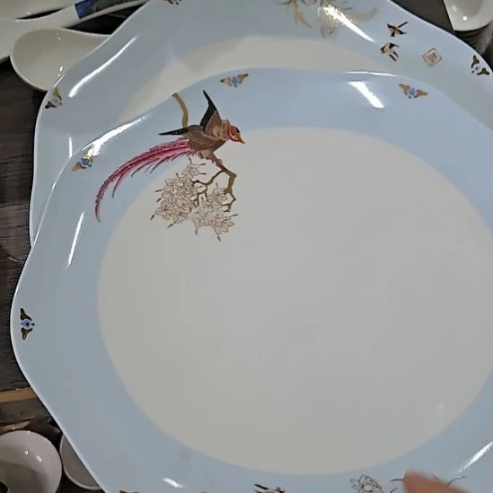 瓷片微瑕百鸟朝凤10寸2个大盘666666