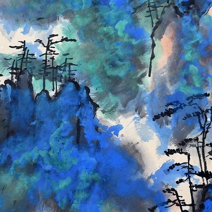 干****)山水图，山水挂画