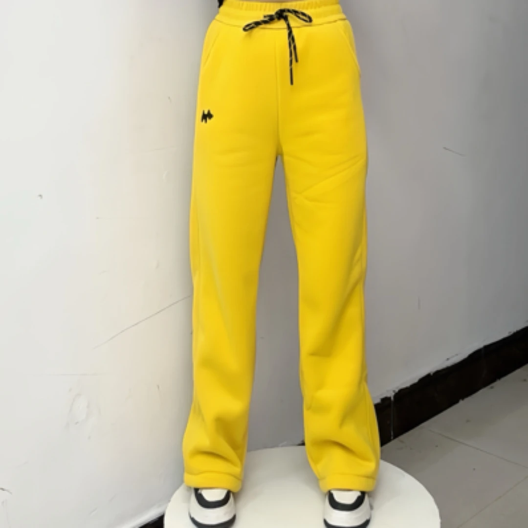 齐小姐秋冬加绒加厚时尚休闲百搭宽松减龄洋气显瘦长裤阔腿裤