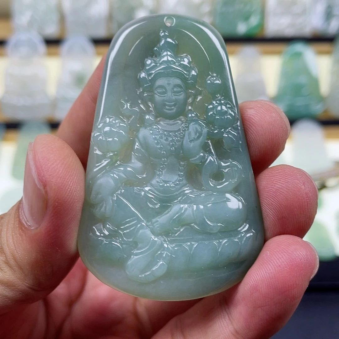 翡翠未镶嵌颈饰大势至菩萨