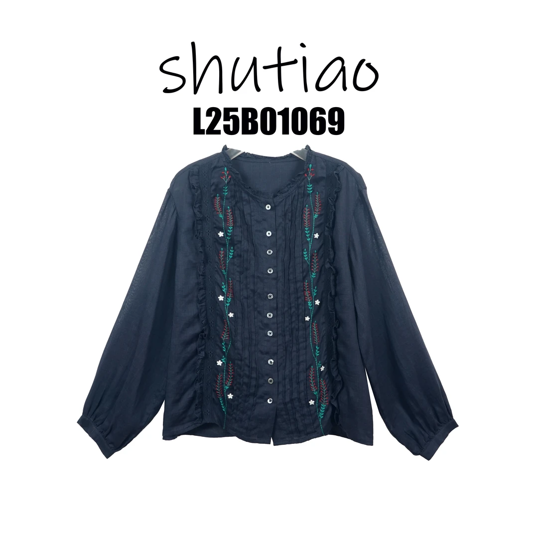 【SHUTIAO】2025夏季：新款小众设计款衬衫L25B01069