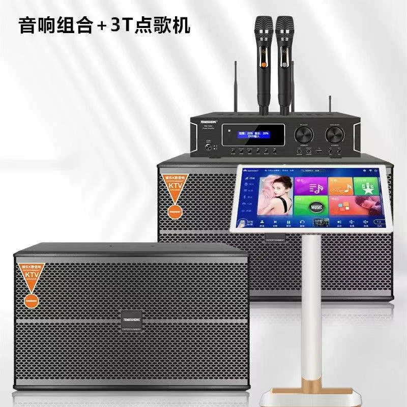 特美声家庭KTV套装点歌机功放内置效果器双话筒娱乐唱歌跳舞电影