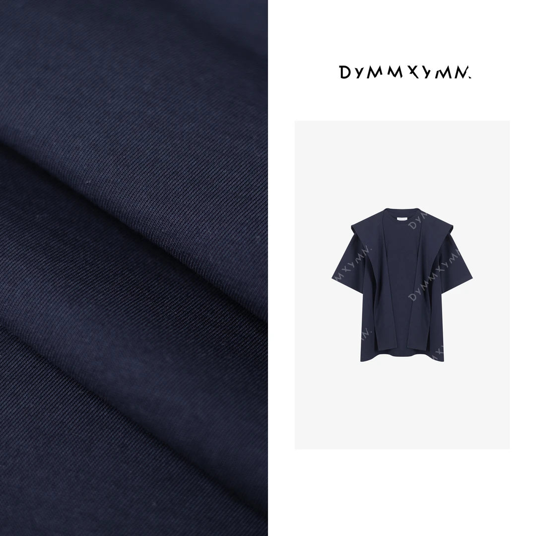 【DYMMXYMM】-早春极简风高级感双色假披肩短袖T恤-5SSW7614